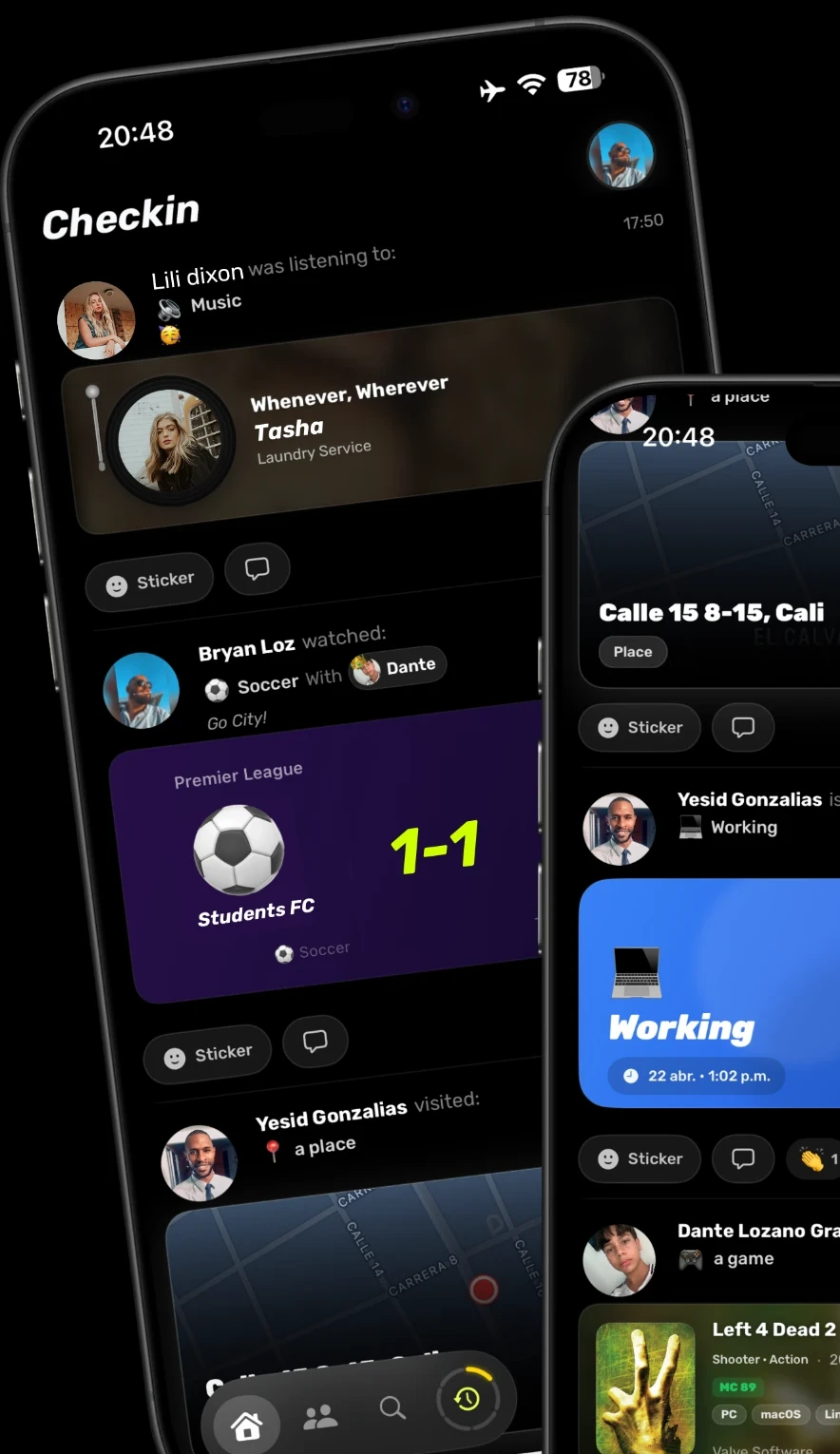 Checkin app — social, but without the noise